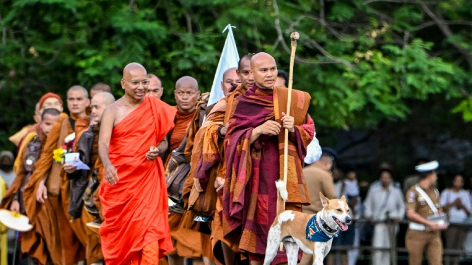  Monk ends barefoot Sri Lanka trek with a dog and plea for peace 