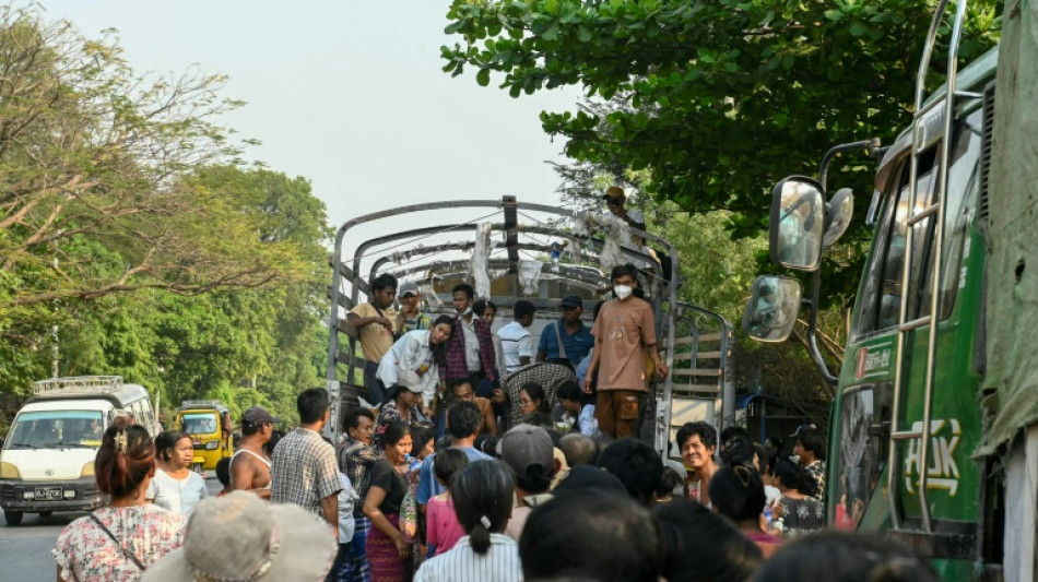 Scramble for food aid in Myanmar city near quake epicentre