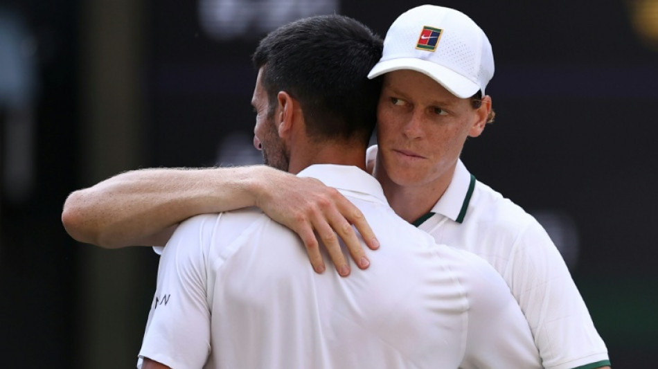  Sinner salutes 'true inspiration' Djokovic after ending rival's Wimbledon bid 