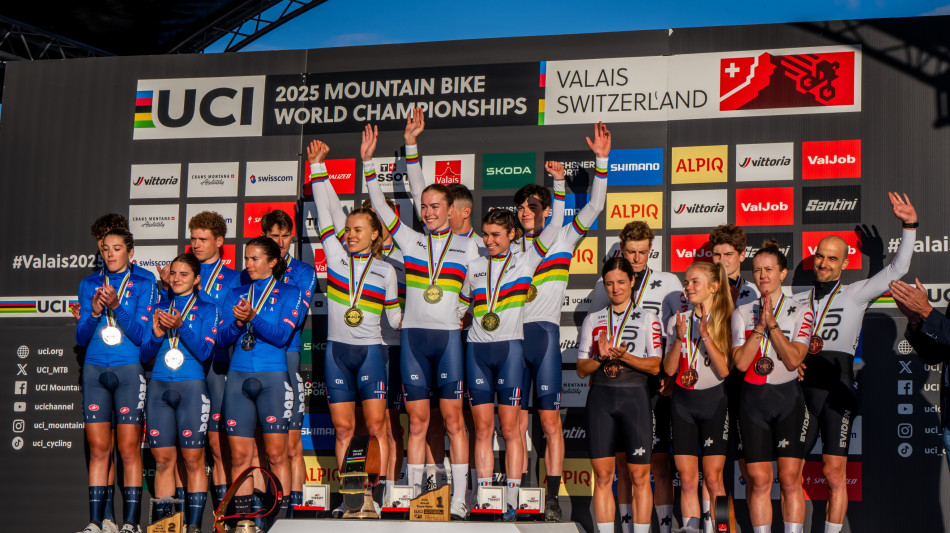  Mondiali Mtb: argento dell'Italia nel mixed team relay 